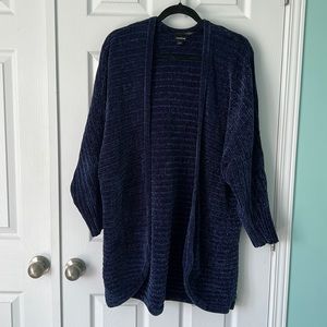 Cozy navy chenille cardigan
